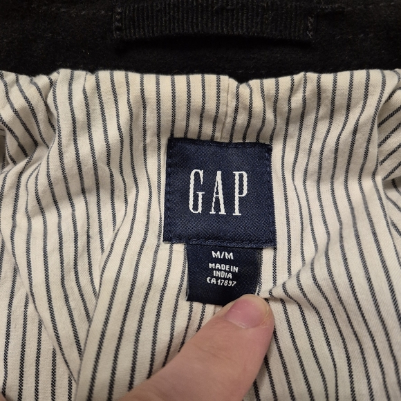 Gap Women's Black Preppy Nautical Double Breasted Trench Coat Size Medium - Picture 3 of 5